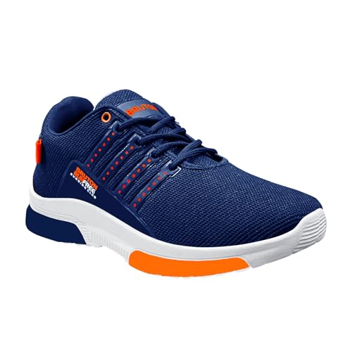 BRUTON Shoes Casual Sports Running Shoes for Men - Blue Orange - Image 5