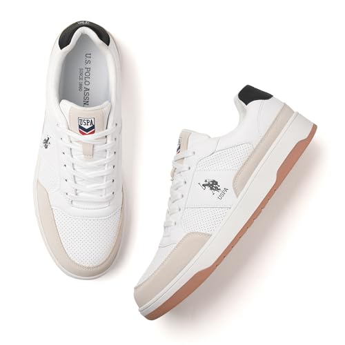 U.S. Polo Assn. Mens Simon White Casual Sneaker Shoes - Image 3