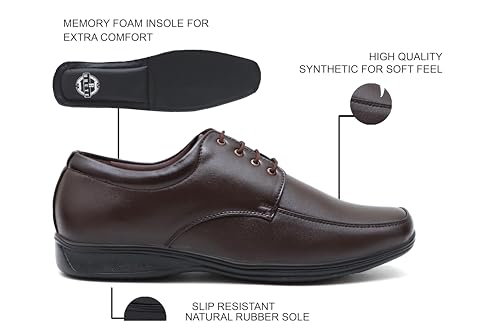 BRUTE Leather Lace Up Formal Shoes for Men - Image 5