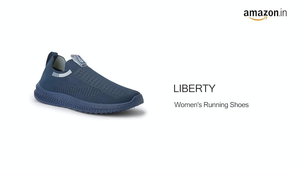 Liberty Force Walking Shoes for Men - Black & Blue - Image 3