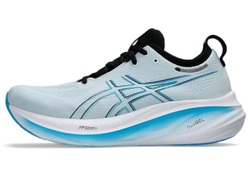 ASICS Gel-Nimbus 26 Men's Running Shoes Cool Grey/Bright Cyan - Image 4