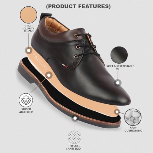 FAUSTO Men's Formal Lace Up Oxford Shoes - Image 5