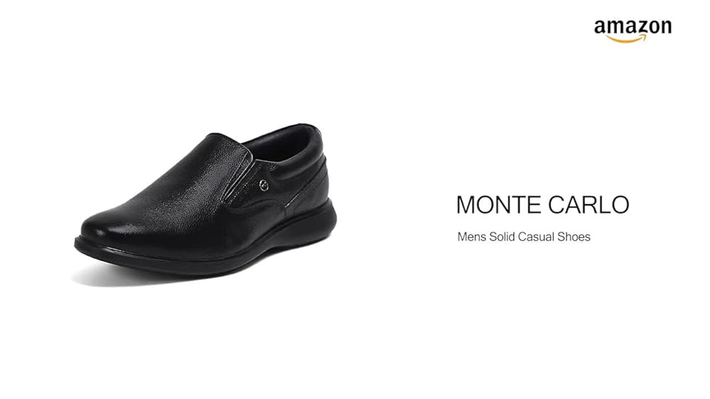 Monte Carlo Mens Solid Leather Slip on Shoes - Image 3