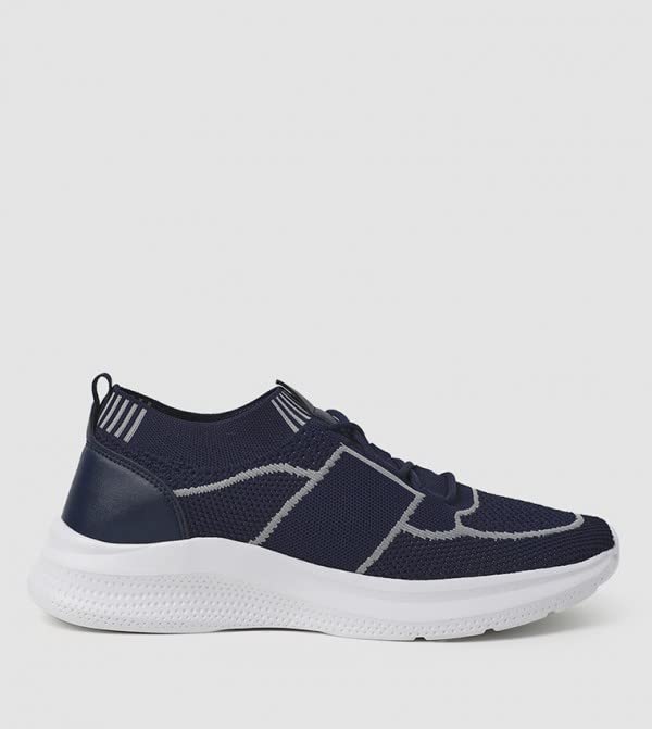 ATHLETIQ Men's Color Blocked Low Top Sneakers Blue 45 EU - Image 3