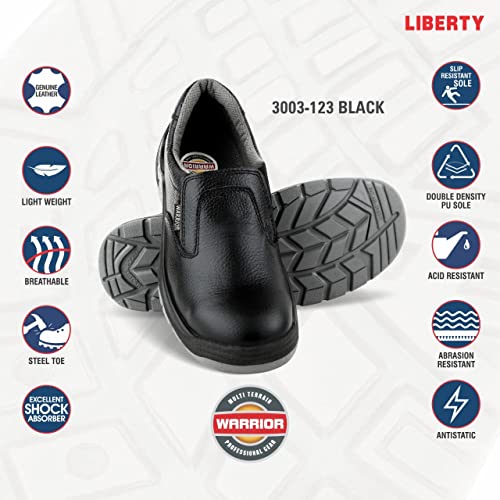 Liberty Warrior Safety Shoes for Men - Steel Toe Black & Brown - Image 4