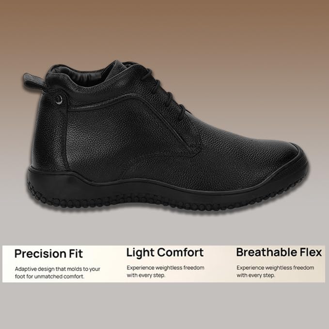 Allen Cooper Leather Lace-up Shoes - Black Brown - Image 3