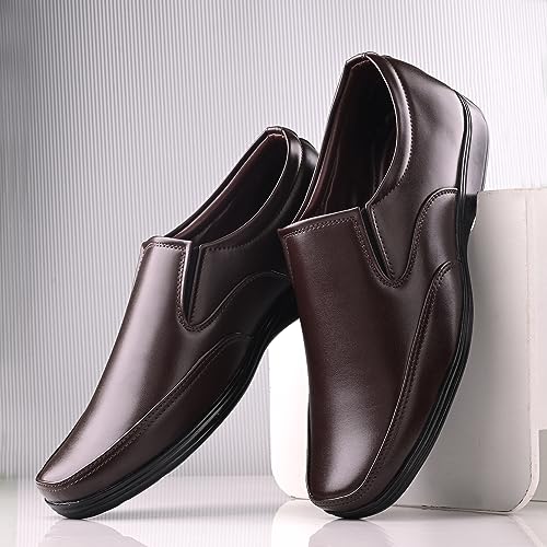 Centrino Men's Formal Derby Leather Slip-On Shoes - Image 3