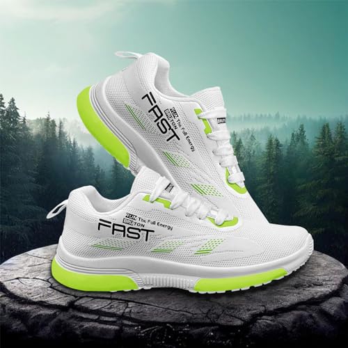 BRUTON Men's Running Casual Gym Sports Shoes - White - Image 4