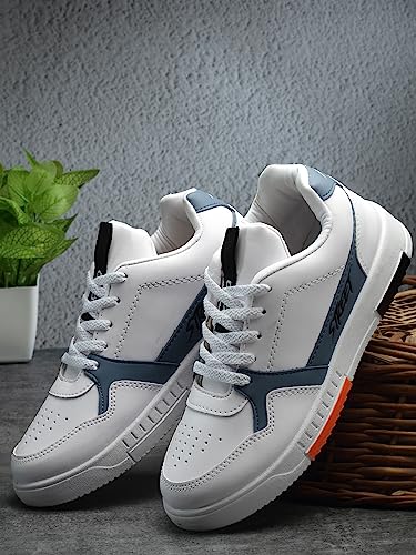 ASIAN Men's White Casual Mid Top Sneaker Shoes - Image 4