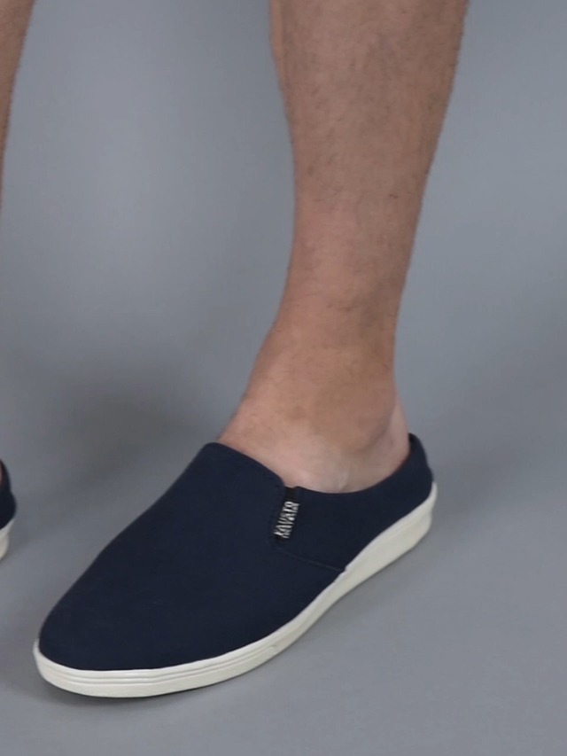 FAUSTO Men's Casual Back Open Canvas Slip On Shoes 6-13 UK - Image 3