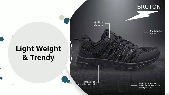BRUTON EVA Lite Sport Running Shoes Men - Black - Image 3