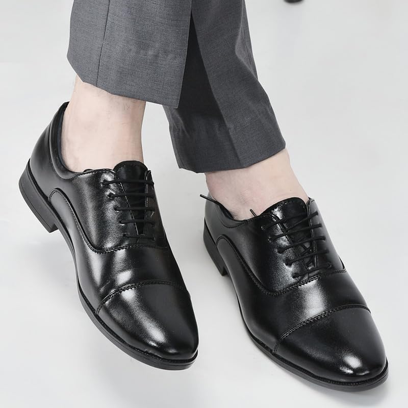 FAUSTO Men's Lace-Up Derby Shoes for Office Meetings - Image 4