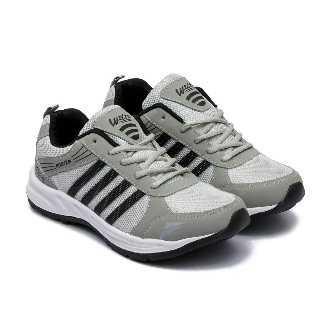 ASIAN Men's Grey Black Mesh Shoes
